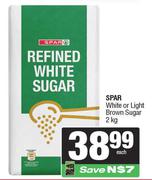 Spar White Or Light Brown Sugar-2Kg Each