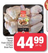 Country Range Fresh Chicken (12 Piece Braai Pack)-Per Kg