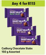 Cadbury Chocolate Slabs Assorted-For 4 x 150g