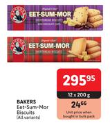 Bakers Eet-Sum-Mor Biscuits (All Variants)-12 x 200g