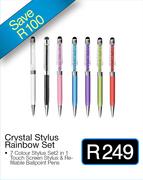 Crystal Stylus Rainbow Set-Per Set