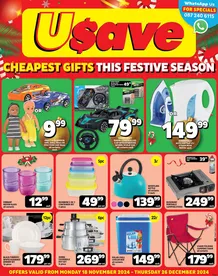 Usave KwaZulu-Natal : Cheapest Gifts This Festive Season (18 November - 26 December 2024)