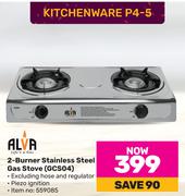 Alva 2-Burner Stainless Steel Gas Stove GCS04