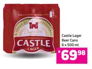 Castle Lager Beer Cans-6 x 500ml