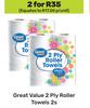 Great Value 2 Ply Roller Towels-For 2 x 2s
