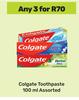 Colgate Toothpaste Assorted-For Any 3 x 100ml