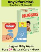 Huggies Baby Wipes Pure Or Natural Vare 4 Pack-For Any 2