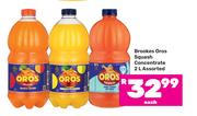 Brookes Oros Squash Concentrate Assorted-2Ltr Each