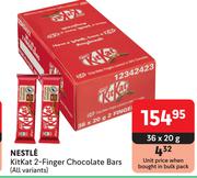 Nestle kitkat 2 Finger Chocolate Bars (All Variants)-36 x 20g