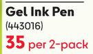 Pen Gear Gel Ink Pen-Per 2 Pack