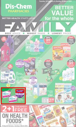 Dis-Chem : Better Value For The Whole Family (18 February - 16 March 2025), page 1