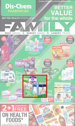 Dis-Chem : Better Value For The Whole Family (18 February - 16 March 2025), page 1