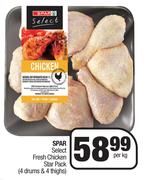 Spar Select Fresh Chicken Star pack 4 Drums & 4 Thighs-Per Kg