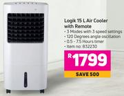Logik 15L Air Cooler With Remote