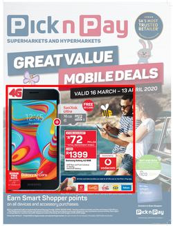 Pick n Pay : Great Value Mobile Deals (16 March - 13 April 2020), page 1