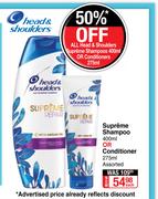 Head & Shoulders Supreme Shampoo 400ml Or Conditioner (Assorted)-275ml Each