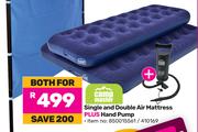 Camp Master Single And Double Air Mattress Plus Hand Pump-For Both