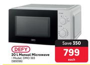 Defy 20Ltr Manual Microwave DMO383 