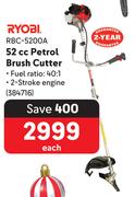 Ryobi 52cc Petrol Brush Cutter RBC-5200A-Each