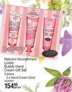 Nature's Nourishment Lovely Bubbly Hand Cream Gift Set 3 Piece-Per Set