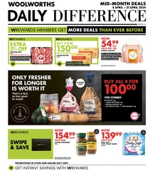 Woolworths Gauteng, Northern Cape, Limpopo, Mpumalanga, Free State & North West : Daily Difference (08 April - 21 April 2024)
