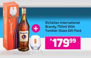 Richelieu International Brandy 750ml With Tumbler Glass Gift Pack