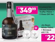Cruxland Gin Infused Kalahari Truffle 750ml + 2 Glass Gift Set