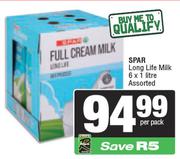 Spar Long Life Milk Assorted-6 x 1Ltr Per Pack