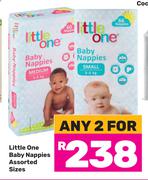 Little One Baby Nappies Assorted Sizes-For Any 2