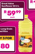 Great Value Sunflower Oil-2L Each