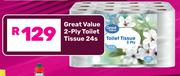 Great Value 2 Ply Toilet Tissue-24s