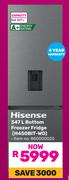 Hisense 347L Bottom Freezer/Fridge H450BIT-WD