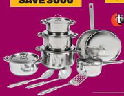 Tissolli 15 Piece Stainless Steel Cookware Set-Per Set