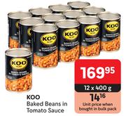 Koo Baked Beans In Tomato Sauce-12 x 400g