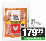 Spar IQF Chicken Mixed Portions-4Kg