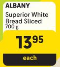 Albany Superior White Bread Sliced-700g