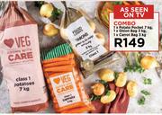 1 X Potato Pocket 7kg & 1 X Onion Bag 3Kg, 1 X Carrot Bag 3kg Combo-Per Combo