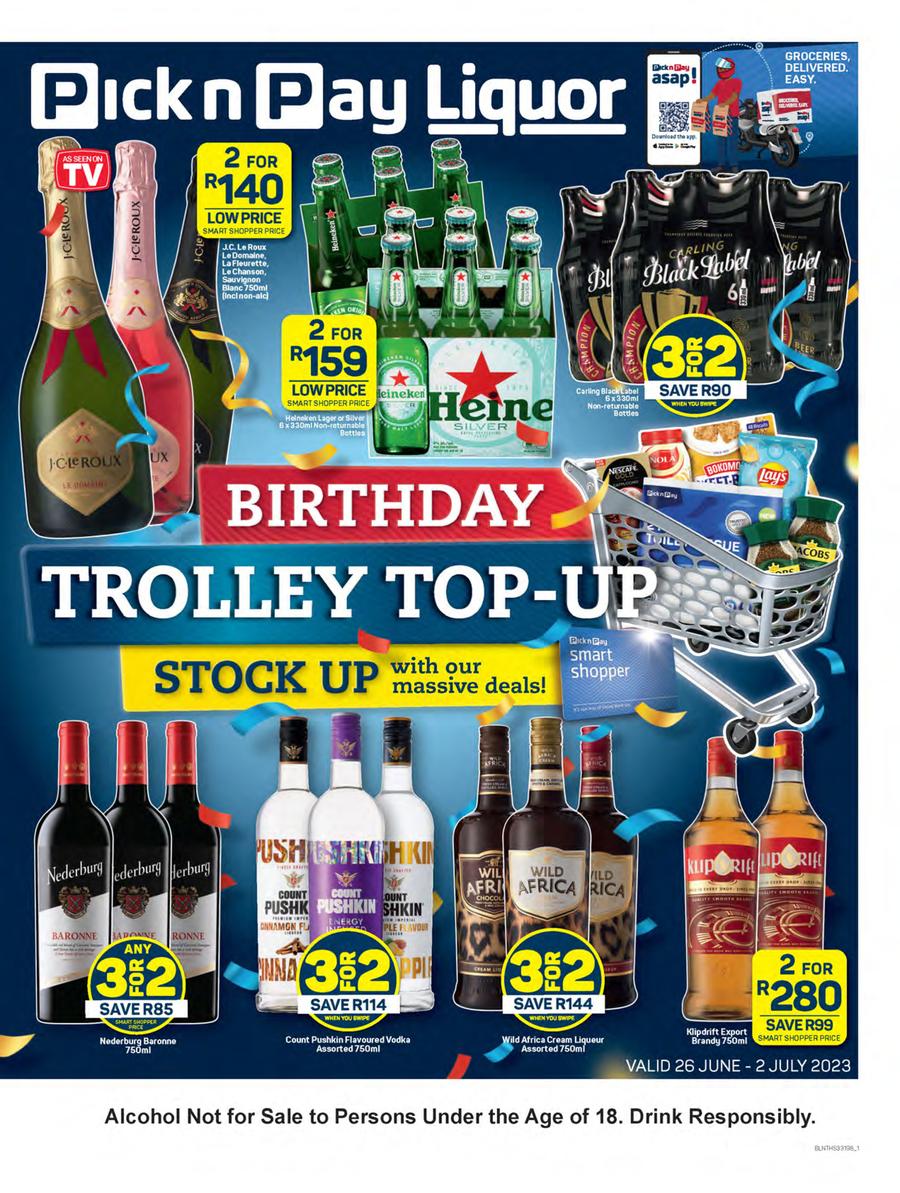 Pick n Pay Liquor With Our Birthday Deals (26 June 02 July 2023