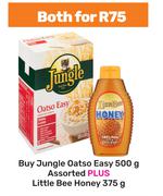 Jungle Oatso Easy 500g Plus Little Bee Honey 375g-Both For