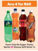 Coca Cola No Sigar, Fanta, Sprite Or Stoney Soft Drink-For Any 4 x 1L