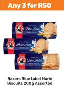 Bakers Blue Label Marie Biscuits Assorted-For Any 3 x 200g