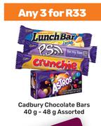 Cadbury Chocolate Bars Assorted-For Any 3 x 40g-48g