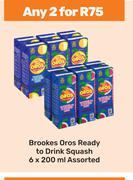 Brookes Oros Ready To Drink Squash Assorted-For Any 2 x 6 x 200ml