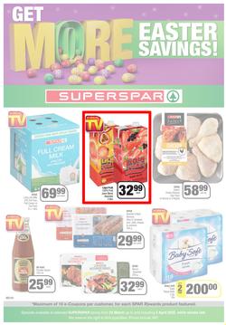 SUPERSPAR EASTERN CAPE : Get More Easter Savings (22 March - 03 April 2022) | Valid In Bluewater Bay, Despatch, Gelvandale, Hunters Retreat, Mount Pleasant, Newton Park, Sunridge, Waterfront, Amalinda, page 1