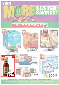SUPERSPAR EASTERN CAPE : Get More Easter Savings (22 March - 03 April 2022) | Valid In Bluewater Bay, Despatch, Gelvandale, Hunters Retreat, Mount Pleasant, Newton Park, Sunridge, Waterfront, Amalinda, page 1