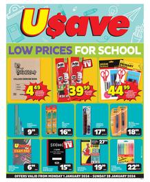 Usave Gauteng, Mpumalanga, Limpopo, North West : Low Prices For School (01 January - 28 January 2024)