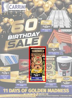 K Carrim Builders Mecca : 60 Birthday Sale (27 September - 07 October 2024), page 1
