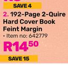 Pen + Gear 192 Page 2 Quire Hard Cover Book Feint Margin (642779)