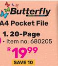 Butterfly A4 Pocket File 20 Page (680205)
