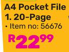 Flip File A4 Pocket File 20 Page (56676)